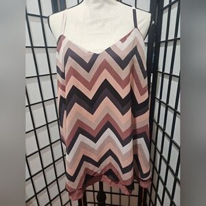 Torrid Pink and Brown Asymmetrical Camisole